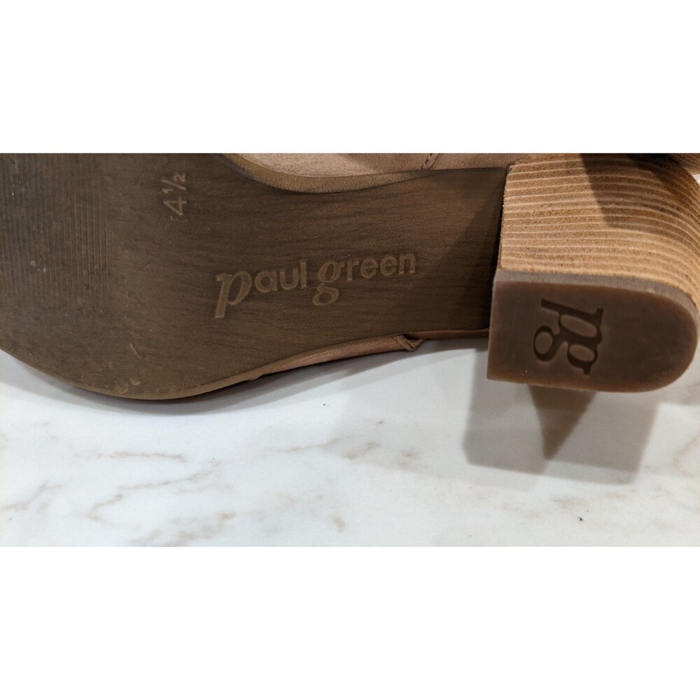 PAUL GREEN Sabrina Nubuck Suede Leather Beige Sandal Slingback US Size 7 - Picture 8 of 13
